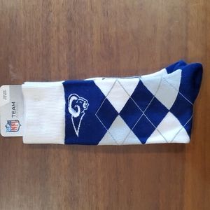 NWT Los Angeles Rams NFL Team Apparel Argyle Lineup Socks
